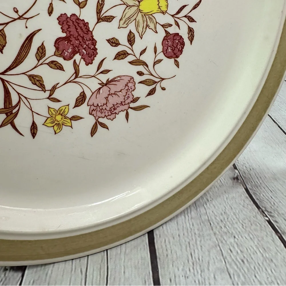 vtg unbranded unmarked Floral Patterned serving platter Plate cottagecore